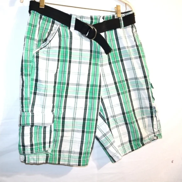 Ecko UnlimitedEcko unlimited men's white, green, plaid Madras - Picture 4 of 9
